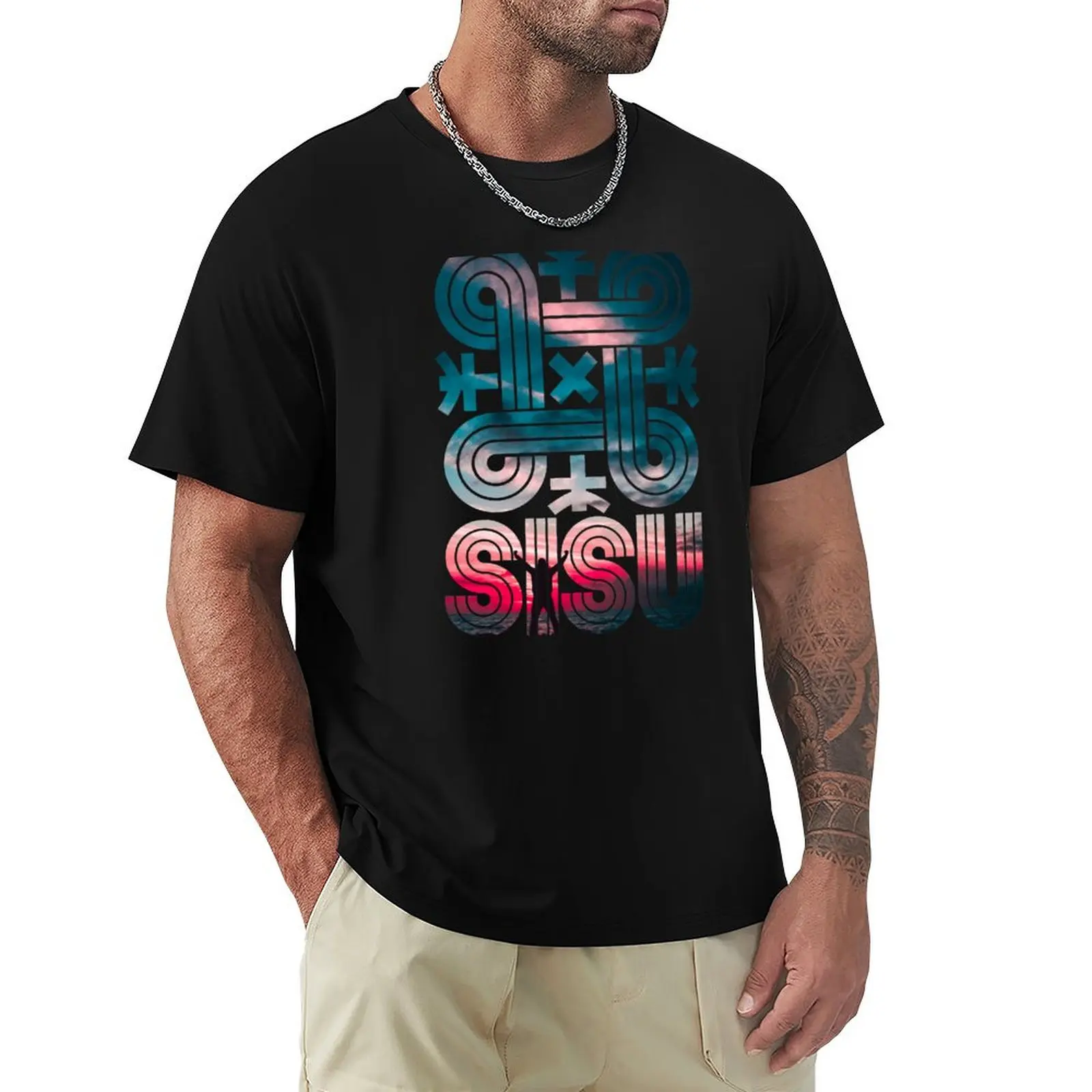 

Sisu Finnish Suomi Finland Sunset Rune T-Shirt cotton man t-shirts luxury designer graphic tee shirt black t shirts for men