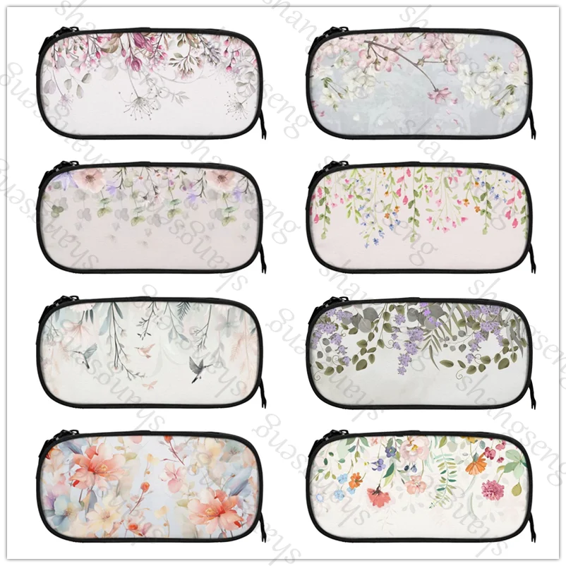 

Drape floral pattern Pencil case large capacity pencil case multifunctional stationery storage bag student learning supplies