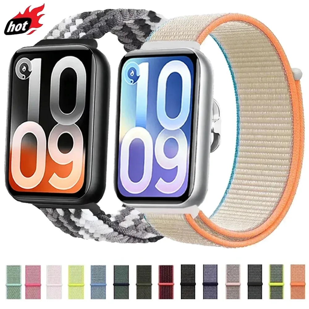 Atmungsaktives Nylon-Schlaufenarmband für Redmi Watch 4 5 6, komfortables Armband für Xiaomi Mi Band 8/9/10 Pro Zubehörband.