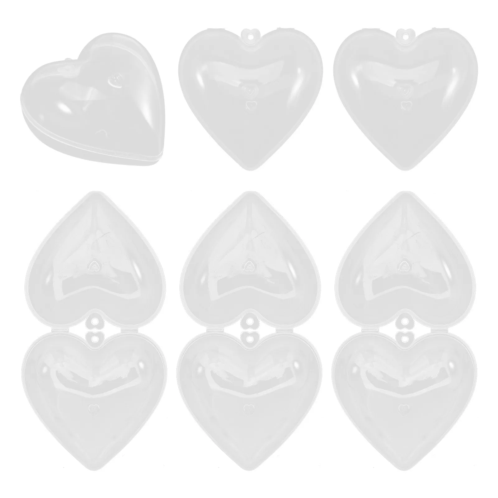 

6Pcs Pacifier Cases Baby Storage Box Heart Shaped Transparent PP Material Portable Pacifier Holder Container Dustproof