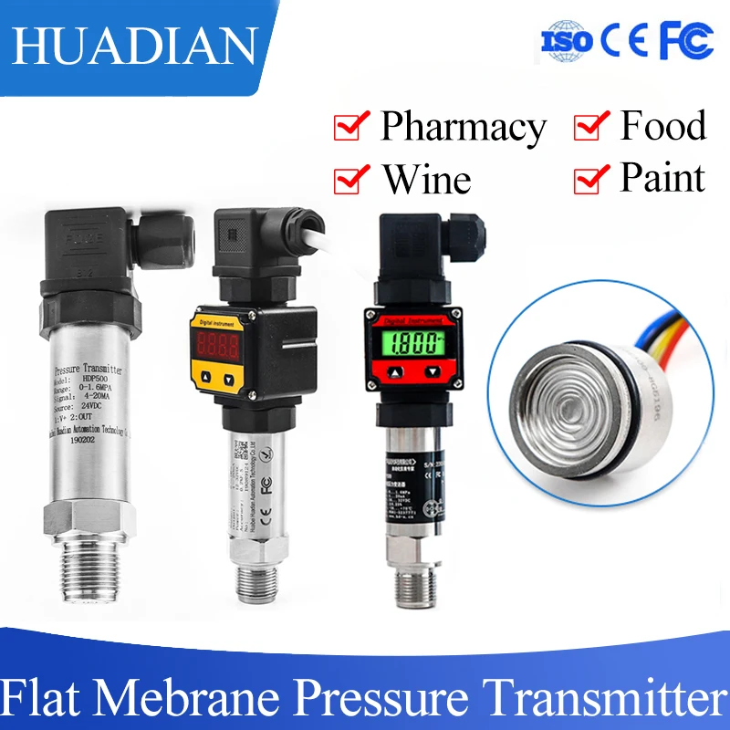 

0-10 bar RS485 Flat Membrane Pressure Transmitter For Food Application