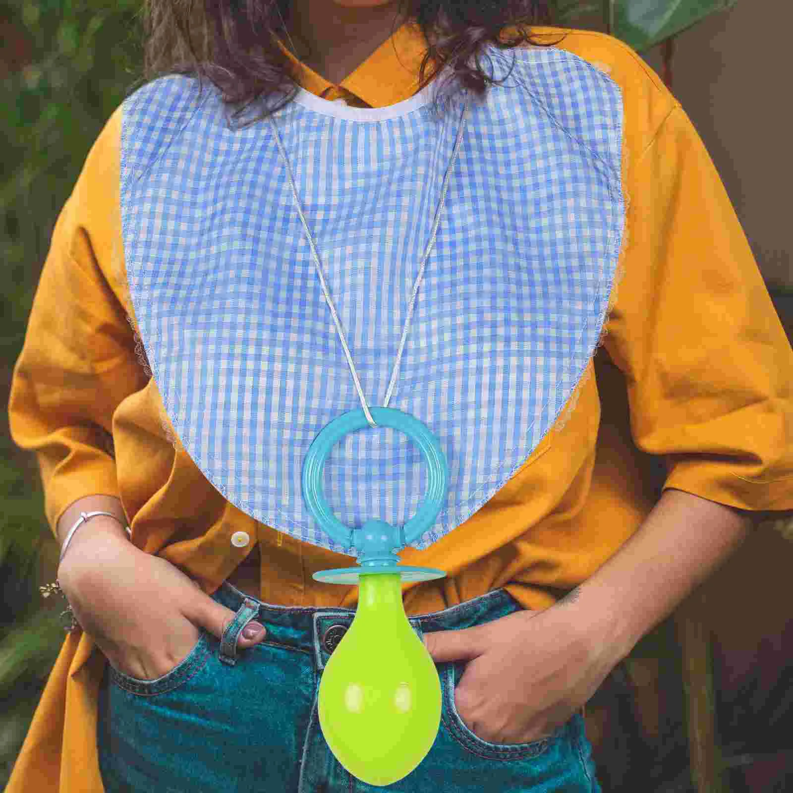 3 Pcs Baby Pacifier Bib Hat Set Reusable Infant Clothing Kids Accessories Funny Party Props Adults Cosplay Costume Giant Baby