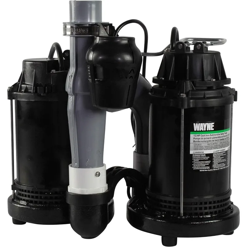 Basement [Sump] [Pump] System with Integrated Vertical Float Switch and 12 Volt [Battery] Back Up Capability