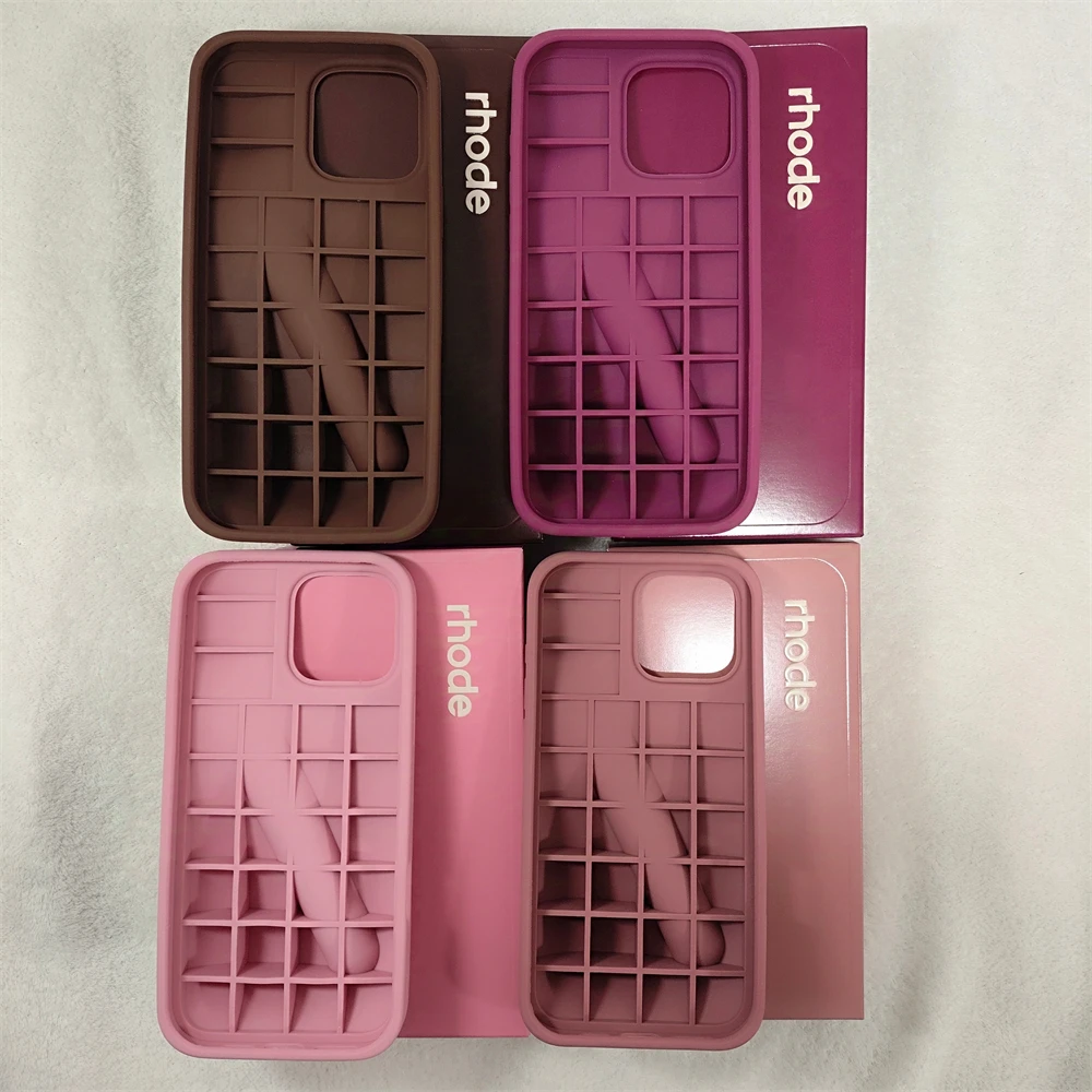 rhode iPhoneケース lipcase Rose INS New Color Lipstick Silicone DIY Rhode Phone Case For