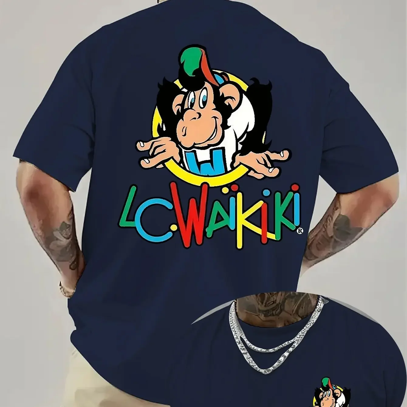 

Разблокировать Vitality Trend! Мужская летняя повседневная футболка с элементами бренда и мультяшным логотипом — легкий стрейч