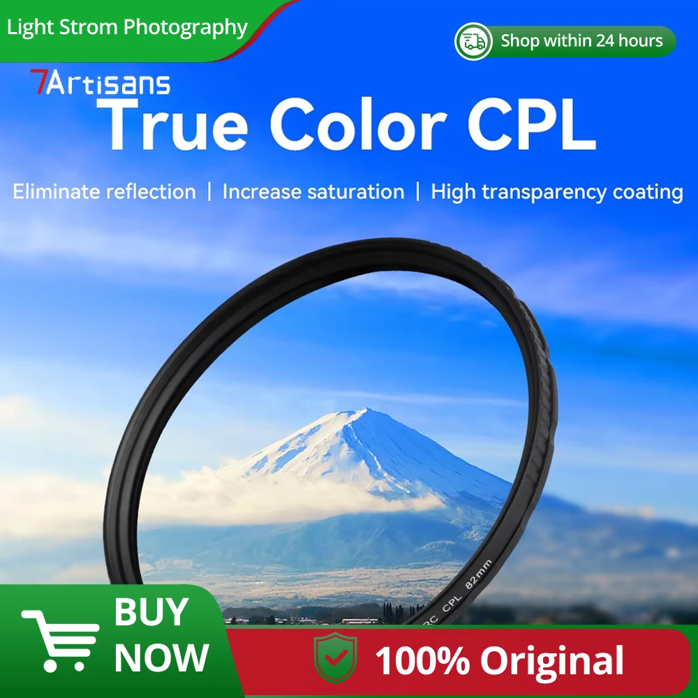 

7artisans True CPL Filter Ring for Camera Lens 46-82mm Multi-Size Anti-Glare Circular Polarizer Fit Canon Nikon Sony