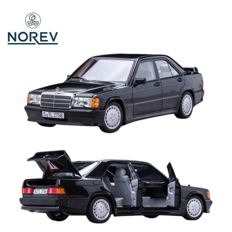 1:18 Mercedes-Benz 190E W201 2.3 16 small tail C-class alloy model, children\'s collection of decorative toys, gifts for friends.