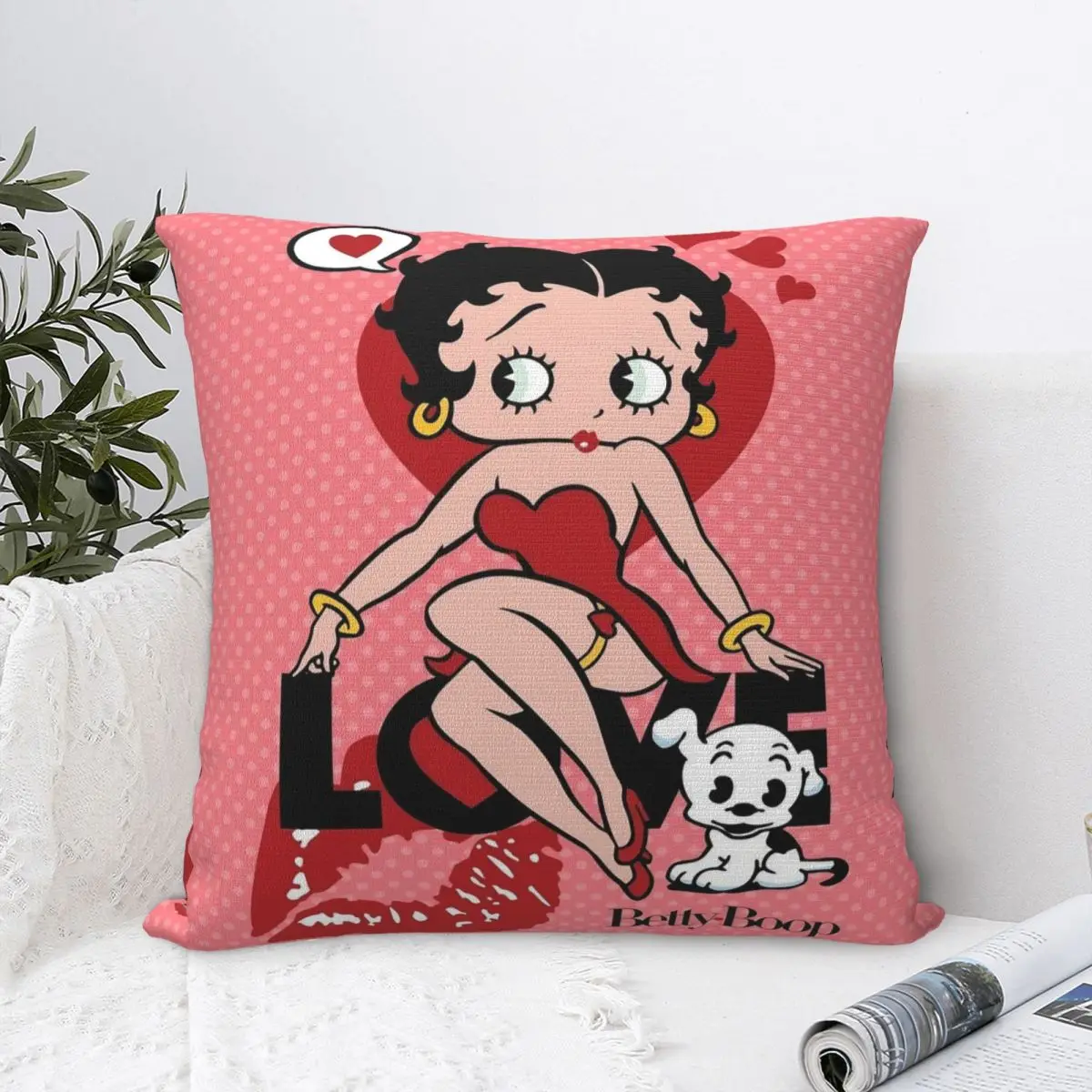 Kawaii B-Betty Boops Square Pillow Case Cartoon Cushion Covers Customized Polyester Decorative Pillowcase for Home 18