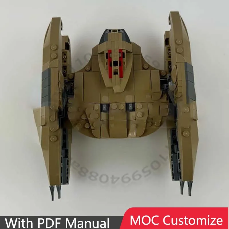 324 Piezas Star Battle Droid Starfighter (Droid Vulture de la Federación Comercial) MOC, Construcción Modular Personalizable, Juguete de Ensamblaje DIY para Niños, Regalo