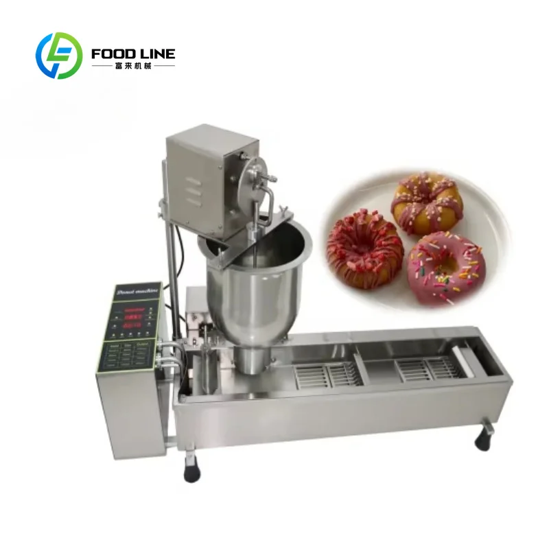 Customized Stainless Steel Commercial Doughnut Fryer, Full Automatic Electric Donut Maker Machine for Dough Donuts Making