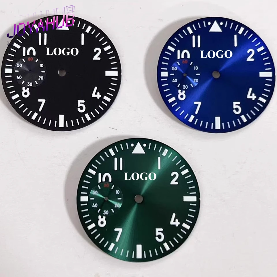 

Customized LOGO Fashion Watch Dial Watch Accessories 6497 6498 for Pilot Dial Literal Green Fluorescent 38.8MM Gift OEM