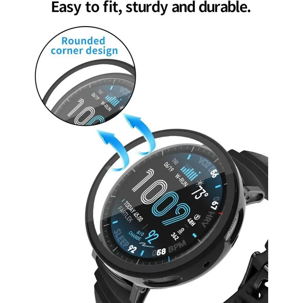 Full Coverage Protective Case For Amazfit Active Max Tempered Glass Screen Protector For Amazfit ActiveMax Soft TPU Hollow Cover
