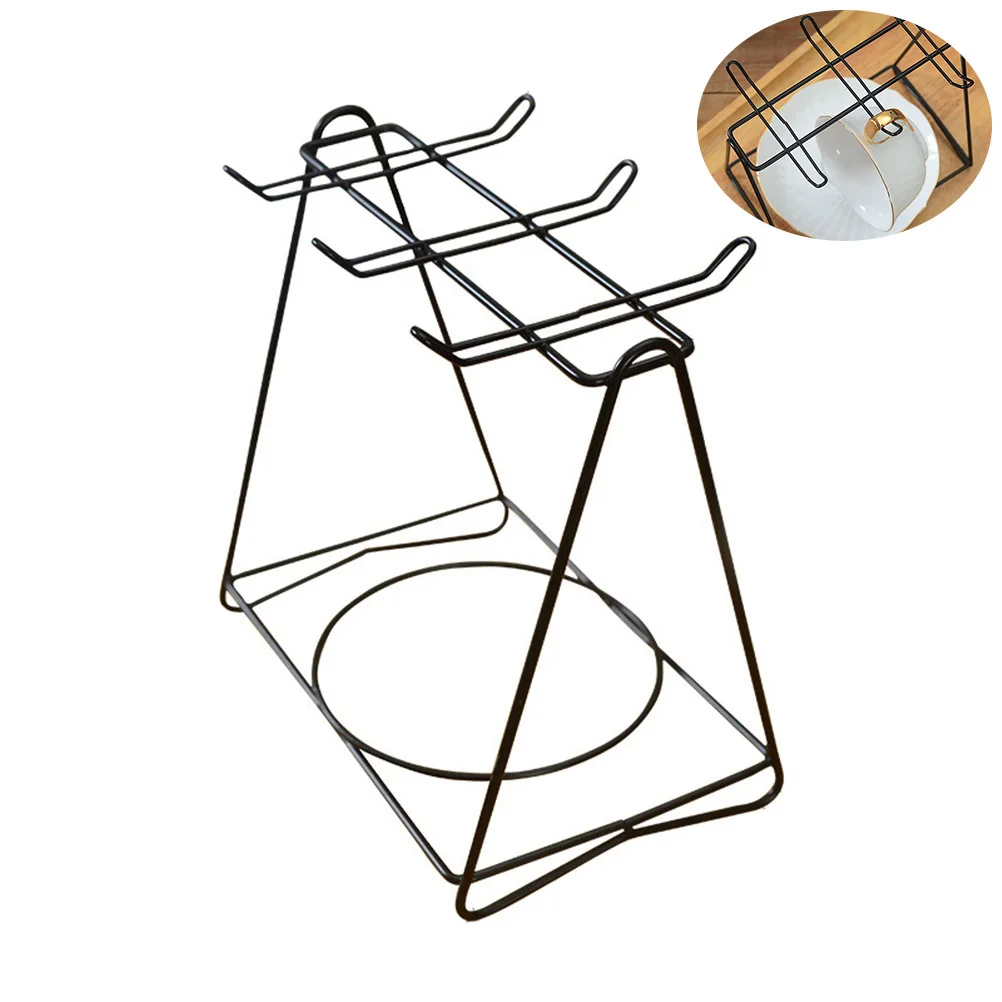 

6 Cups 6 Plates Coffee Cup Holder Stainless Steel Multi Functional Plate Rack Kitchen Counter Storage Organizer Drying Shelf