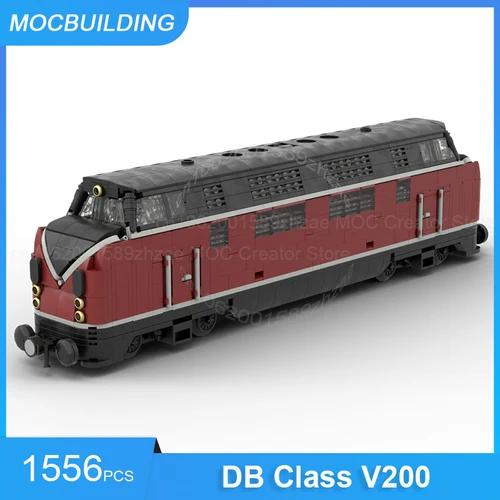 MOC 빌딩 블록 DB 클래스 V200 도시 기차 모델, DIY 조립 벽돌, 운송 컬렉션 디스플레이 장난감 선물, 1556 개