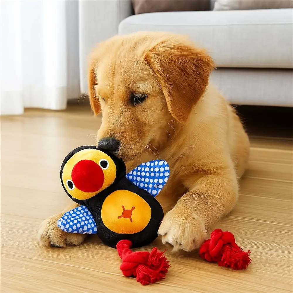 

Dog Accessories Bite-resistant Dog Chew Toys Bird Shape Pet Leaking Food Ball Sounding Pet Cotton Rope Toys Training