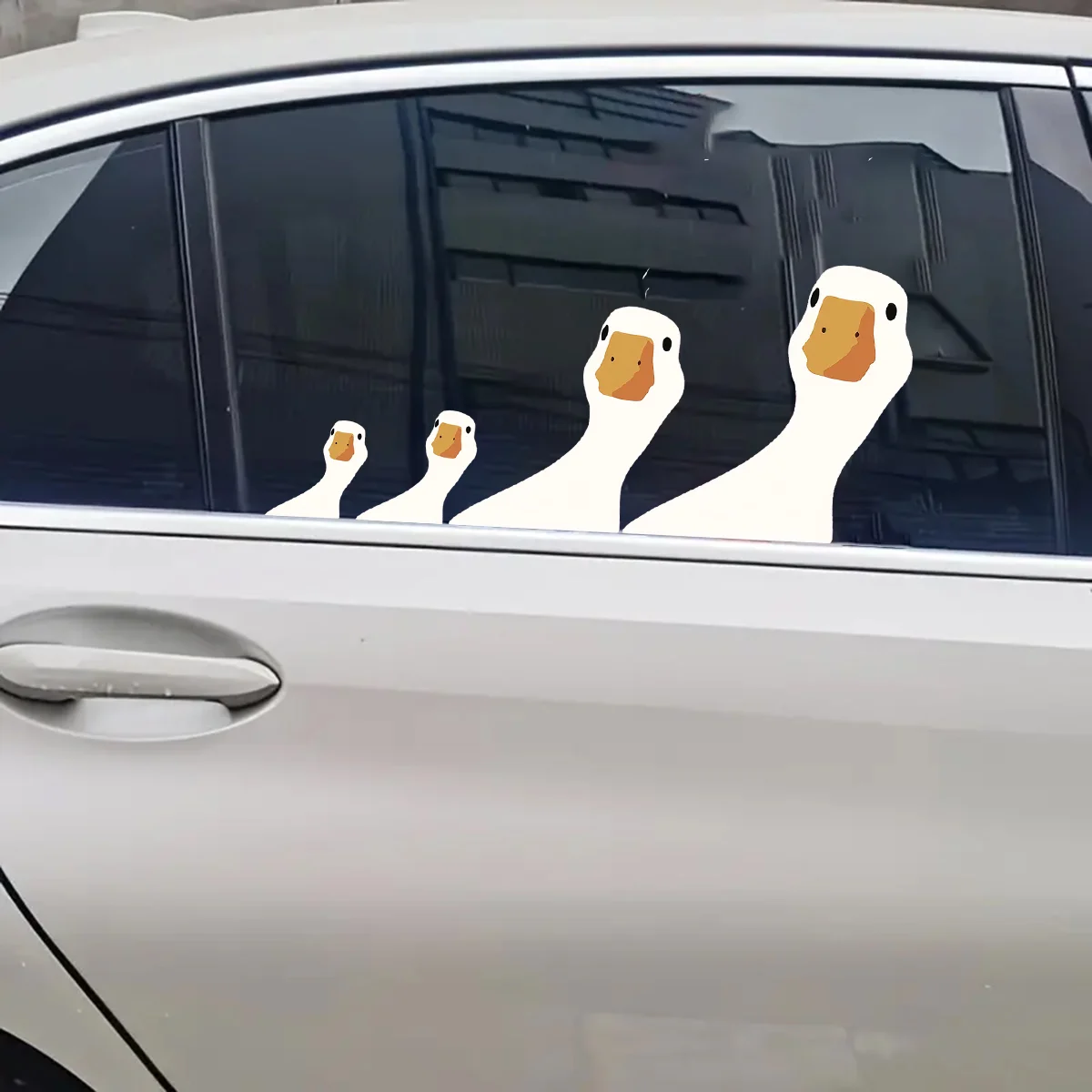 4pcs-Use our cute, funny and humorous goose stickers to make your car stand out - suitable for all vehicles, J-410