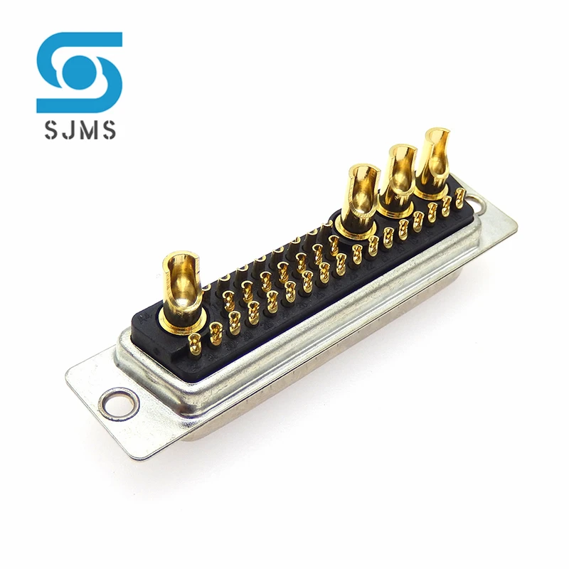 DB plug 36W4 30A 40A Gold plated Male / Female high current Connector D-SUB adapter solder type plug jack high power Gold plated