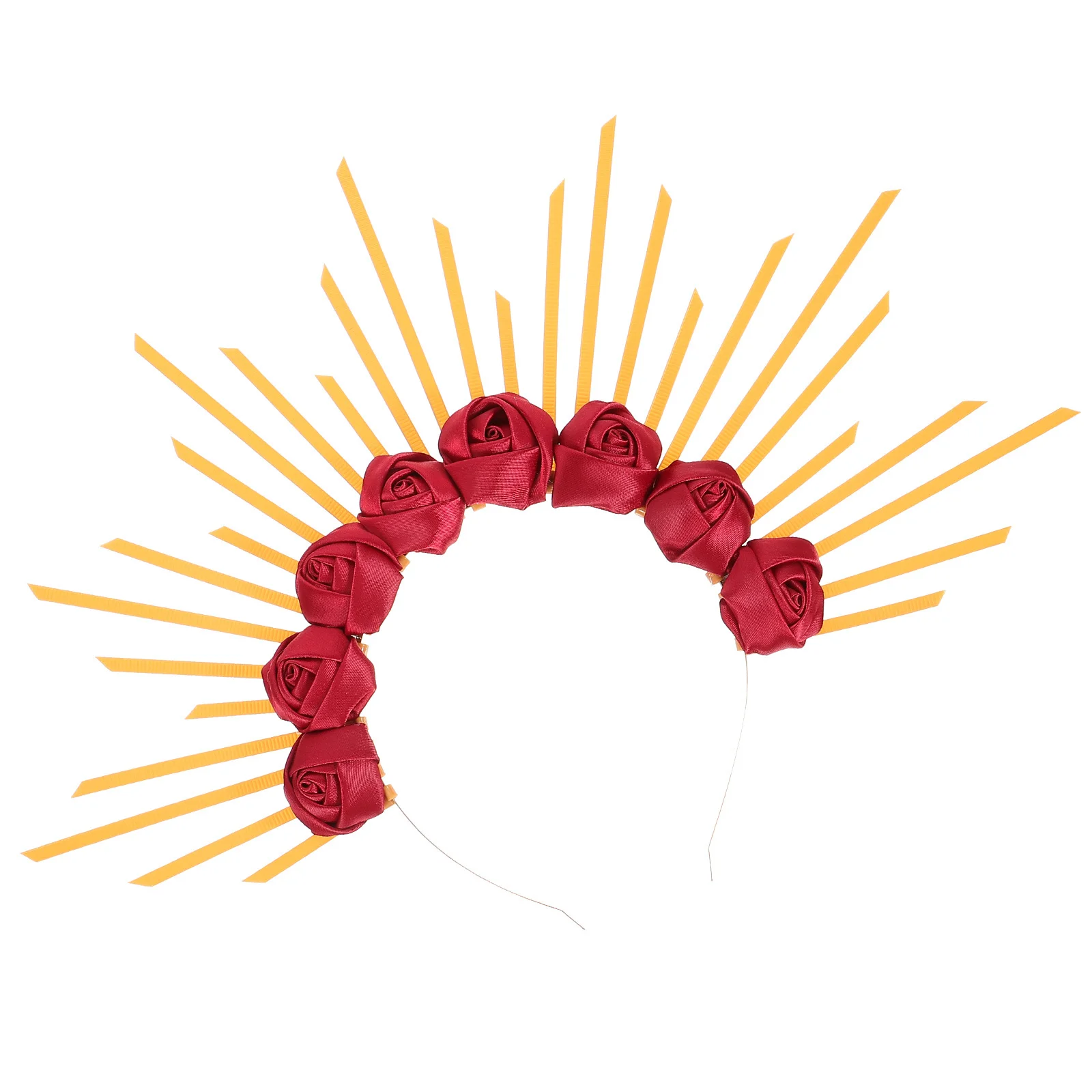 Goddess Headpiece Flower Crown For Women Sunburst Spike Headband Bridal Wedding Halloween Cosplay Party Hair Accessory