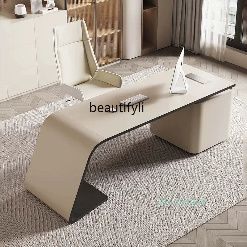 Paint Boss Desk Light Luxury Modern Simple Desk High-End Creative Executive Desk Beauty Salon Table and Chair