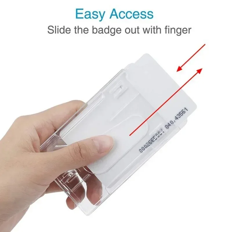 Plastic Exhibition ID Card Holder Working Permit Case Credit ID Card Protector Sleeve Badge Holder Name Tag Pass Card Cover