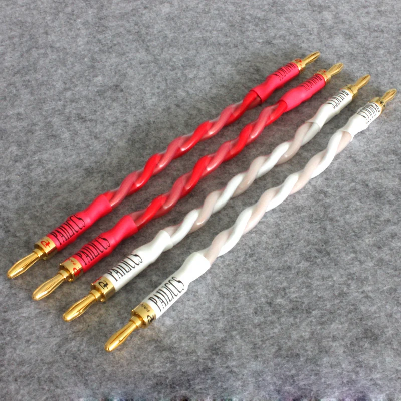 4pcs HIFI Speaker Canare line Copper Gold-plated Bananas Y spade Plug DIY Signal switching connection Bridge Jumper Audio cable