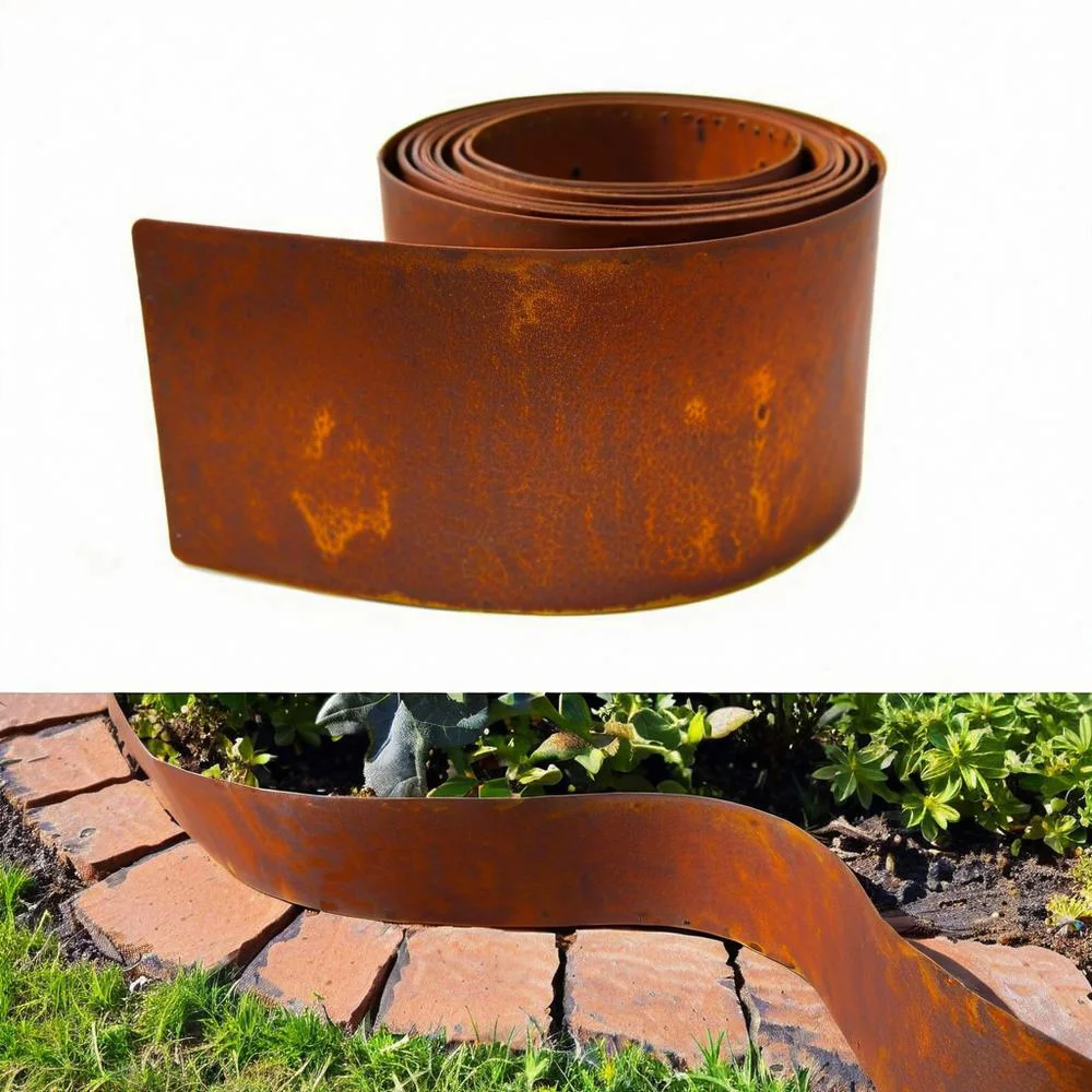 

1 шт. Современный высокий металлический стальной бордюр для сада и газона, настраиваемый, устойчивый к атмосферным воздействиям