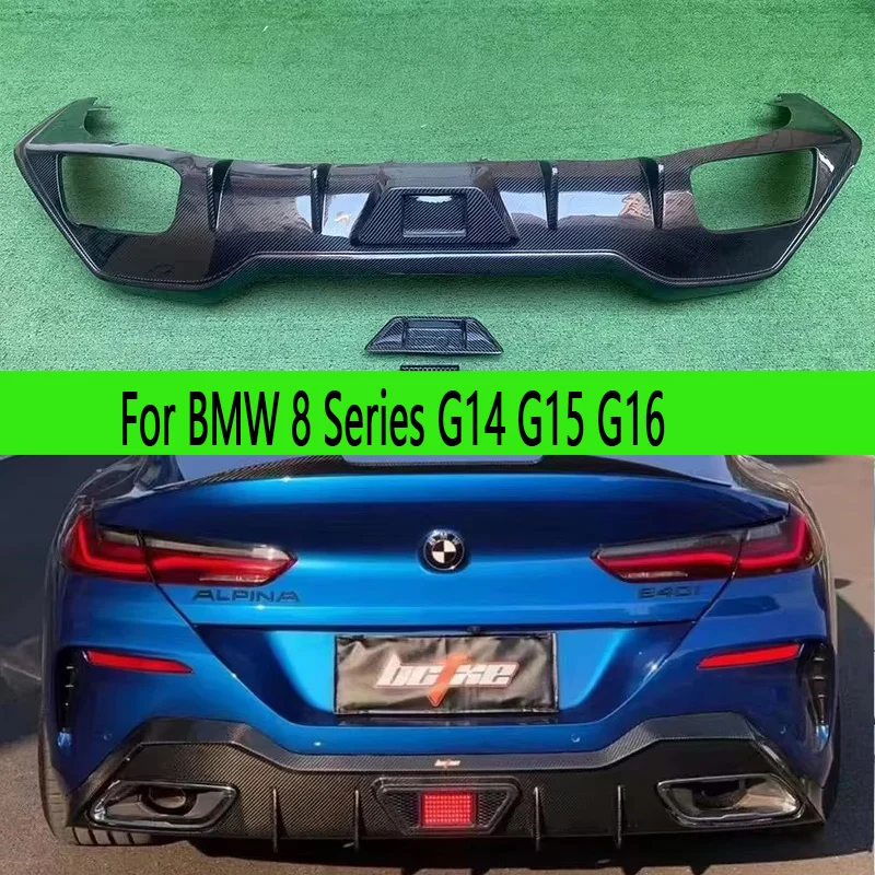 

For BMW 8 series G14 G15 G16 830 840 850 AC style Carbon Fiber Car Rear Bumper Diffuser Rear Splitters Spoiler Back lip
