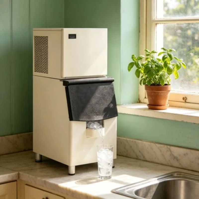 400kg/24H Commercial Cube Ice Machine Stainless Steel Ice Maker for Seafood Supermarket Restaurant Sale