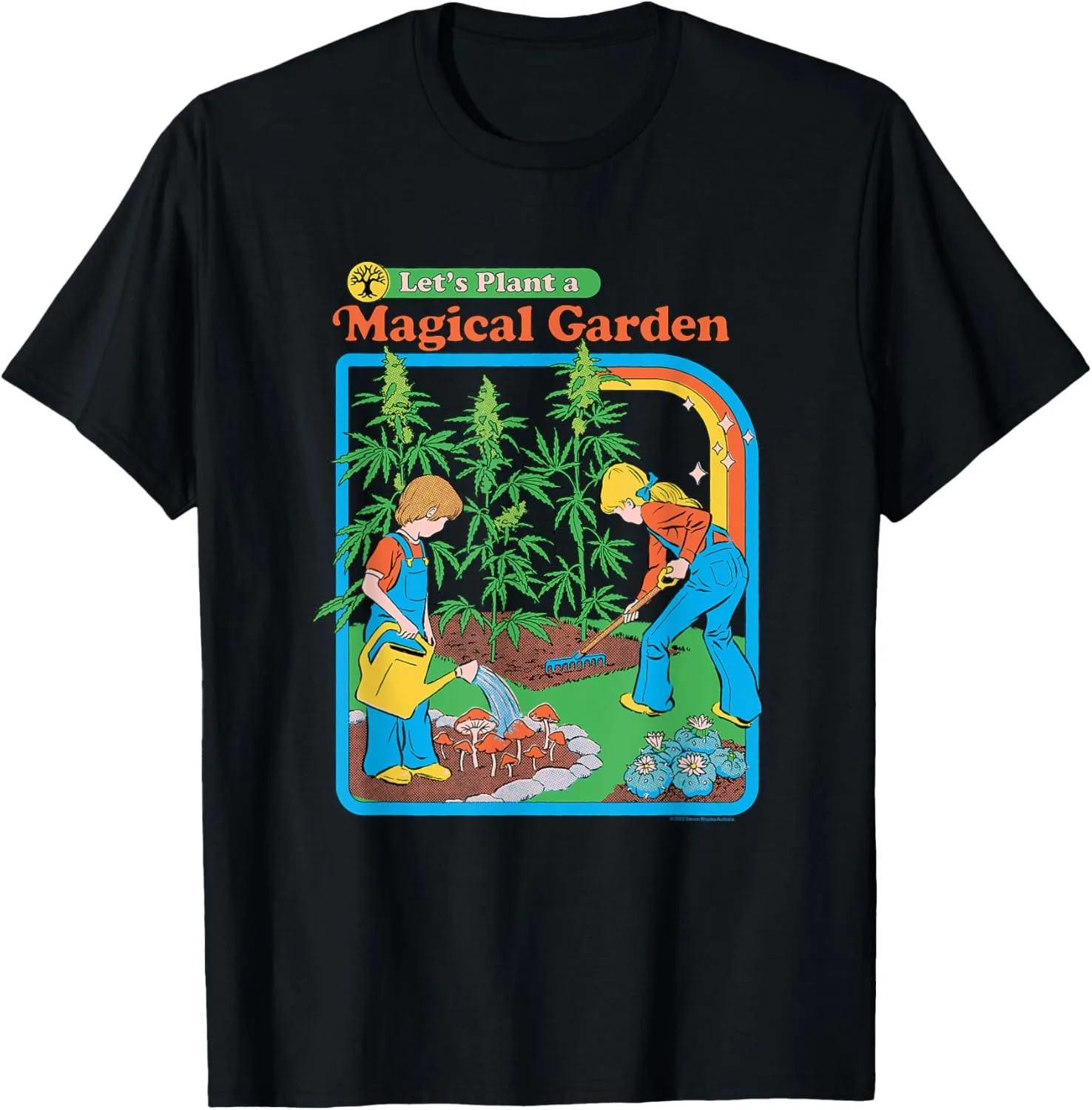 Magical Mushroom Garden Retro Dark Humor TShirt