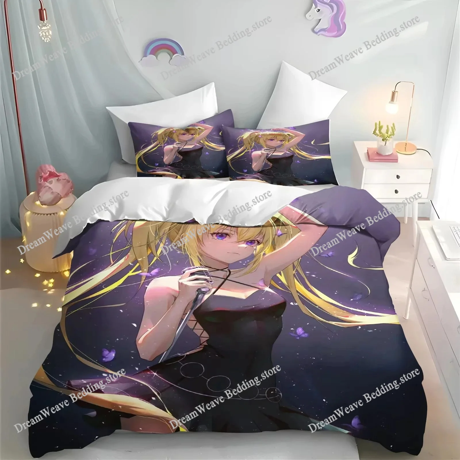 

Anime Shugo Chara Star Song Bedding Sets Duvet Cover Set with Pillowcase Twin Full Queen King Bedclothes Bed Linen Home Textile