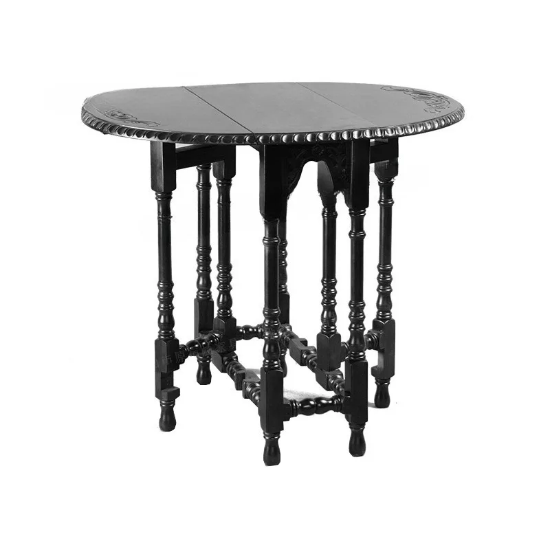 

Retro folding Medieval butterfly Solid wood home coffee Balcony tea table