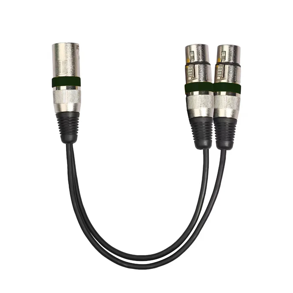 

30cm Audio Cable Anti-winding Balanced Transmission Zinc Alloy 2 In 1 XLR Male To XLR Female Audio Extension Cord