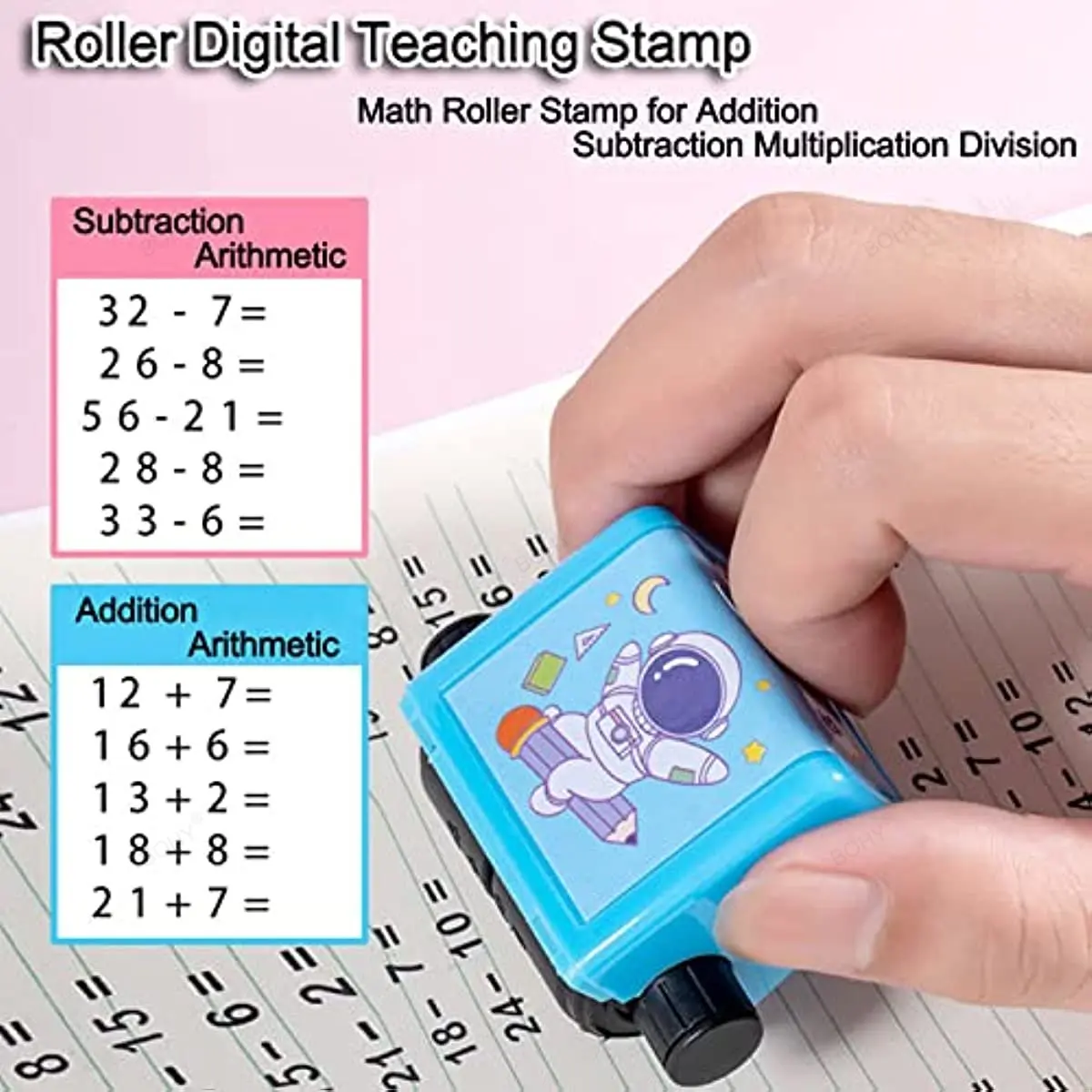 Imagem -05 - Math Roller Digital Ensino Stamp Adição Subtração Multiplicação Divisão Pré-escolar Jardim de Infância Home Suprimentos