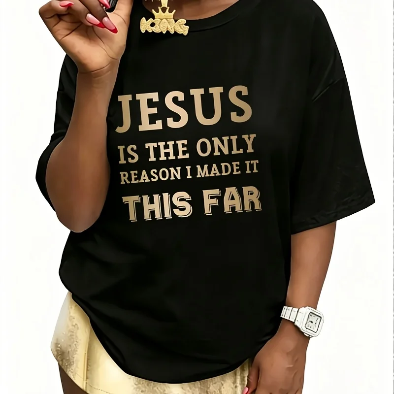 Jesus, the Reason for Our Comfort Women's 100% Cotton T-Shirt Short Sleeve Top Casual Round Neck Fun Print Tee S-5Xl