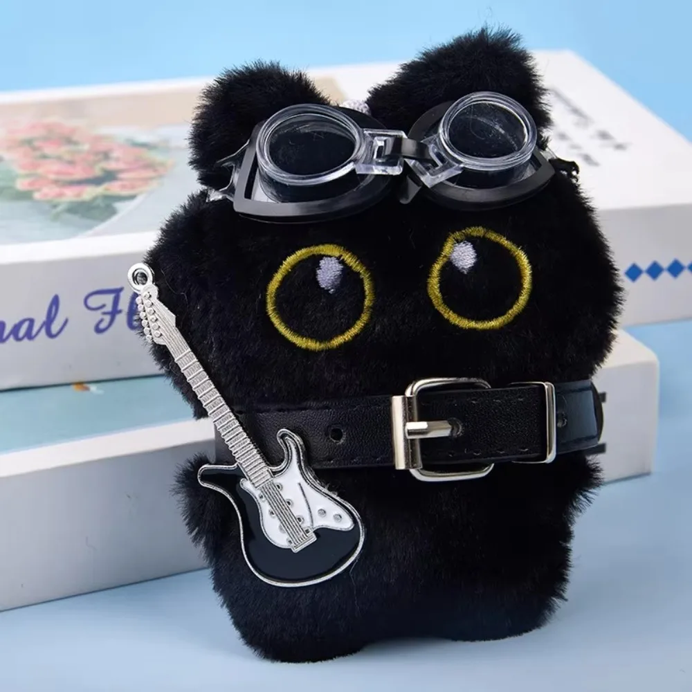 Neue Tragbare Plüsch Kleine Schwarze Katze Anhänger Rucksack Dekoration Plüsch Spielzeug Punk Katze Puppe Tasche Zubehör Katze Schlüsselbund