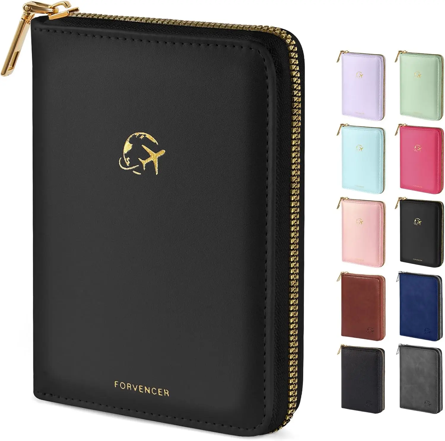 

Надежный водонепроницаемый кошелек для паспорта с защитой от RFID для женщин, черный