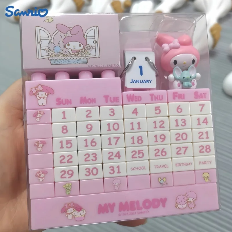 

New Melody Desk Calendar Building Blocks Desktop Decoration Perpetual Calendar Ornaments Cute Girlish Heart Toys Birthday Gift