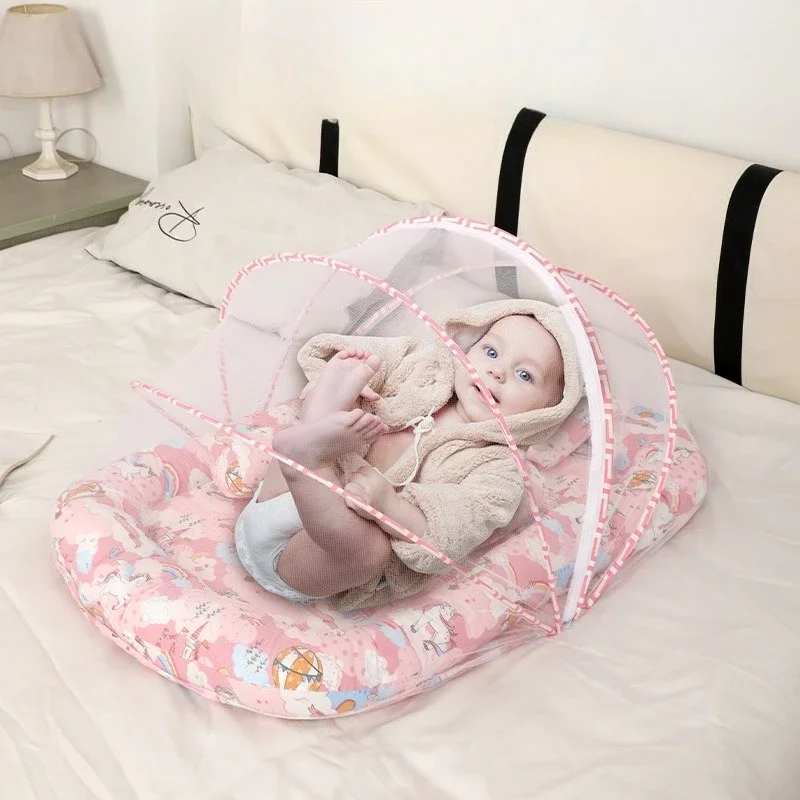 

Baby Bed Baby Mosquito Net All Season Use Bedding Sets 5pcs 85x55x10cm Portable Neonatal Bionic Sleeping Pad Mattress Crib Bed