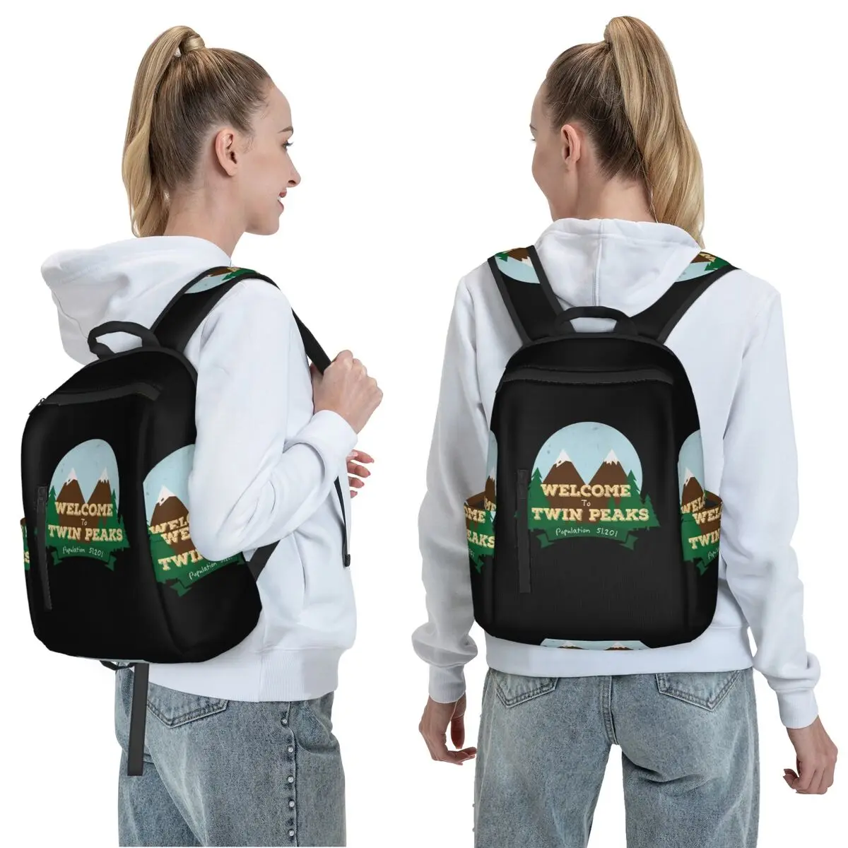 The Lazy Way To Welcome First Day Of To Twin Peaks For Movie Fans Backpack Daypack Children BookBag School Bag Shoulder Bags