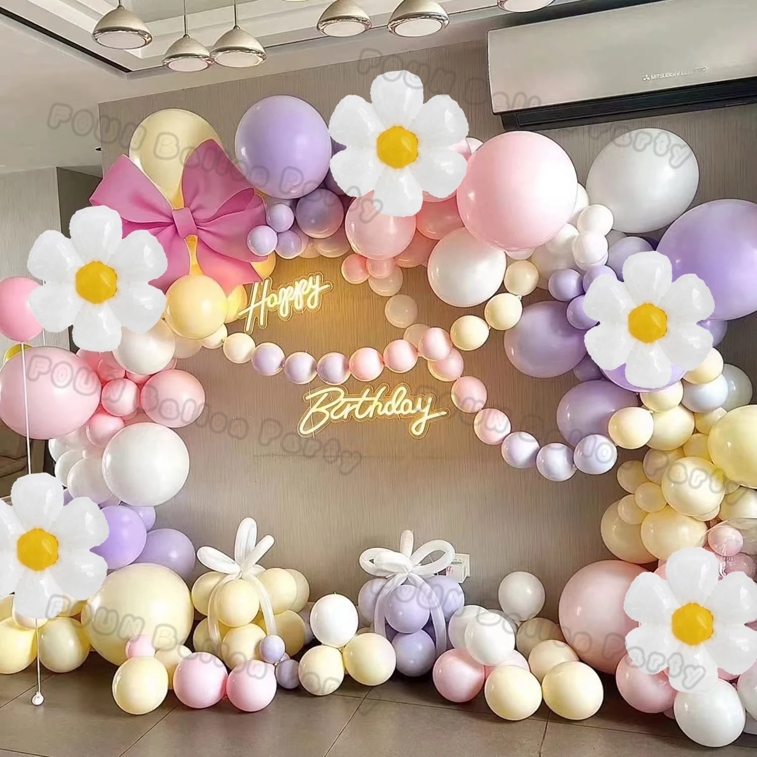 Pastel Macaron Balloons Garland Arch Kit Rainbow Color Ballon Birthday Wedding Baby Shower Supplies Daisy Theme Party Decoration