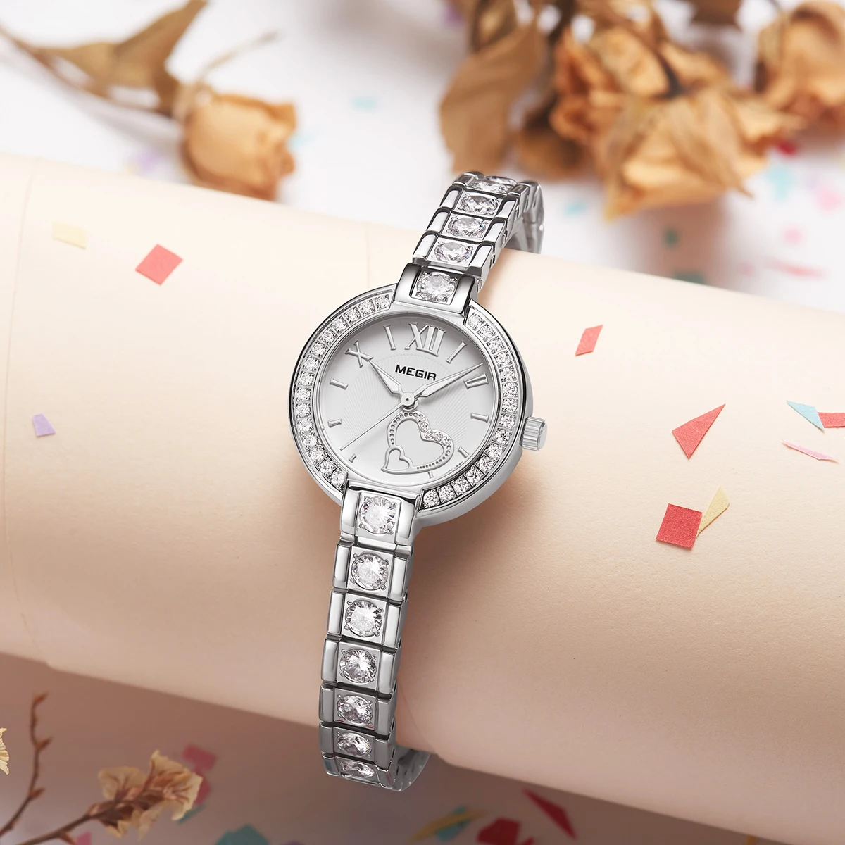 MEGIR Fashion Women Bracelet Quartz Watches Ladies Sports Dress Wristwatch Luxury Diamond Female Clock Relogio Feminino