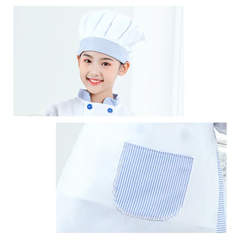 Disfraz de cocinero para niños y niñas, uniforme de Chef, chaqueta, sombrero, ropa de restaurante de cocina