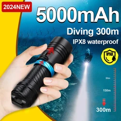 IPX8 High Power L2 wick Diving Flashlight Professional Scuba Diving Flashlight Underwater Light Stepless Dimming Diving Lantern