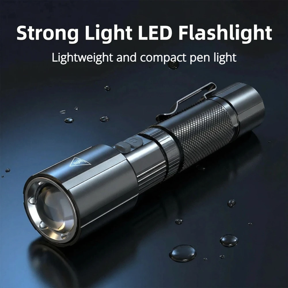 

Ultra Bright Long-range LED Flashlight Rechargeable Zoom Pen Light Multi-functional Emergency Torch for Night Fishing Patrol