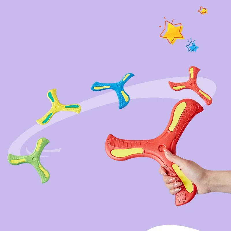 Children Boomerang Soft Three-leaf Cross Adult-kids Interactive Outdoor Toy Early Education Puzzle Decompression Gift