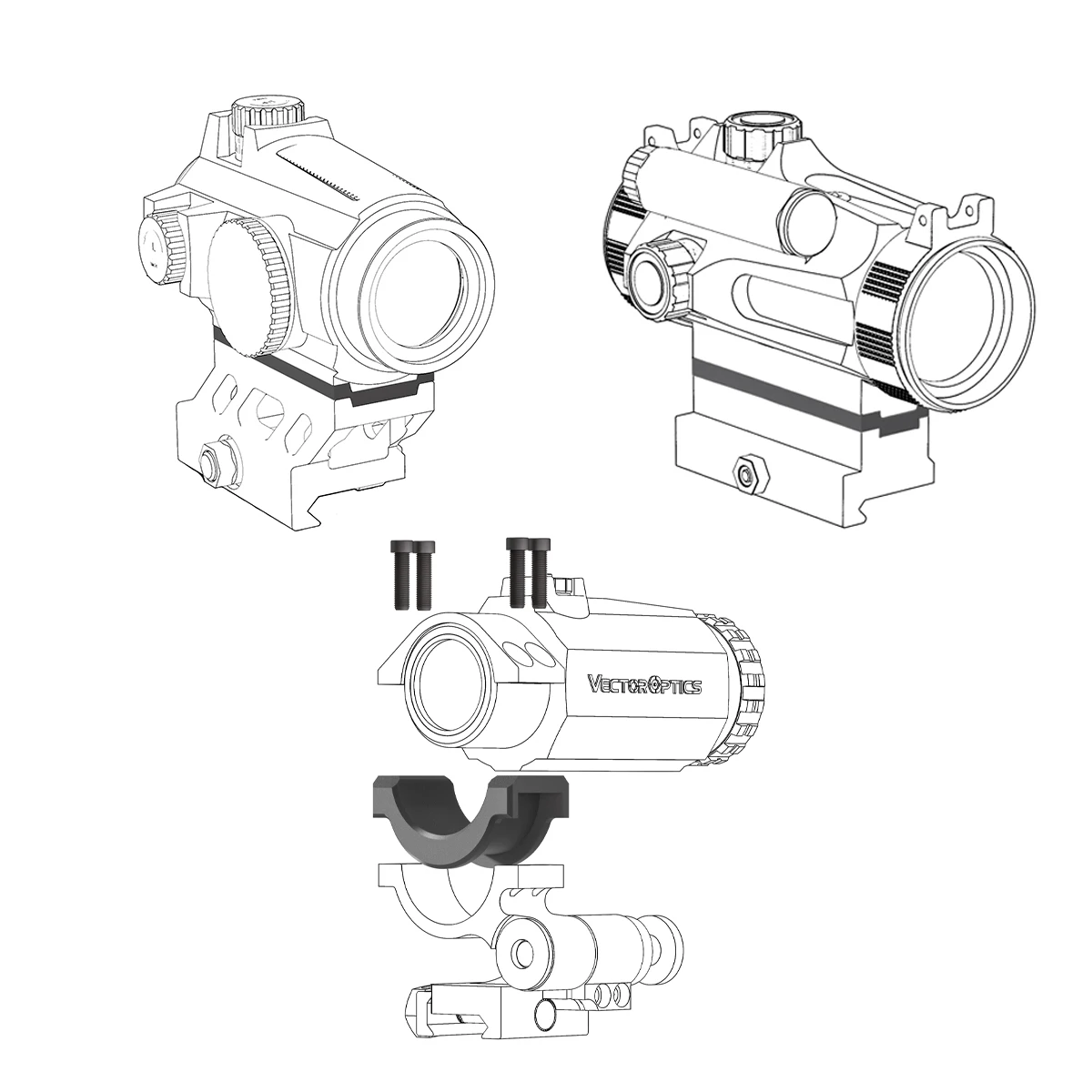 Vector Optics Maverick/Nautilus Red Dot Riser Mount,30 MOA Section,Made from Nylon For Wargame Airsoft