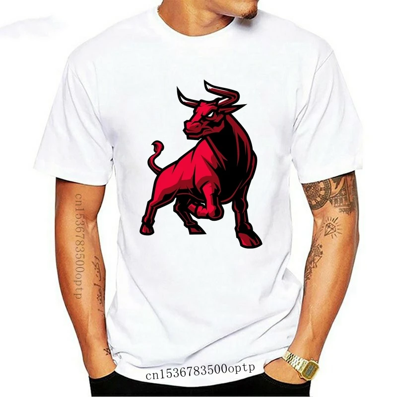 Camiseta con Logo de Toro de España, Camiseta de algodón 100% con emblema de Mascota, Camisetas estampadas personalizadas