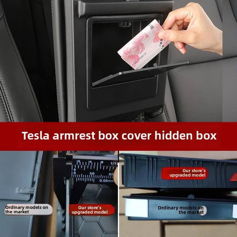 Voor Tesla Model 3 2017 2018 2019 2020 2021 2022 2023 Auto Middenconsole Opruimen Lade Armsteun Case verborgen Opbergdoos Accessoires
