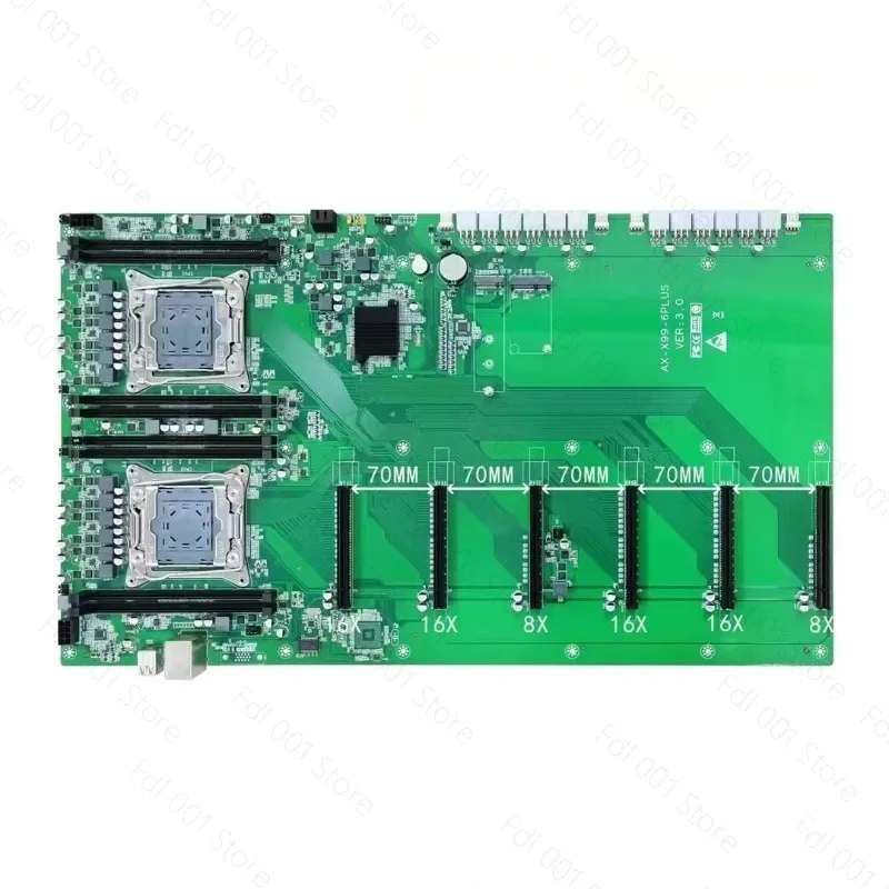 X99-6Plus V1.0 LGA2011-3 Mainboard DDR4 M.2 NVMe SATA E5 V3 V4 Support Used Motherboard Chinese Translation