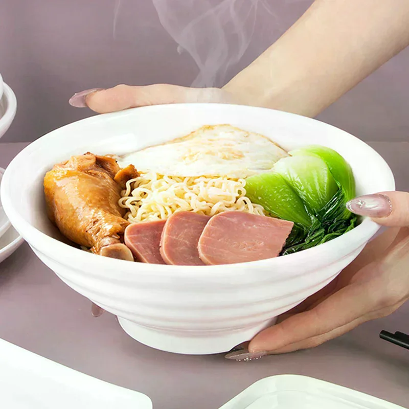 

Melamine Noodle Bowl Household Plastic Tableware Restaurant Commercial Ramen Salad Bowl Thickened Not Easily Broken Soup Bowls